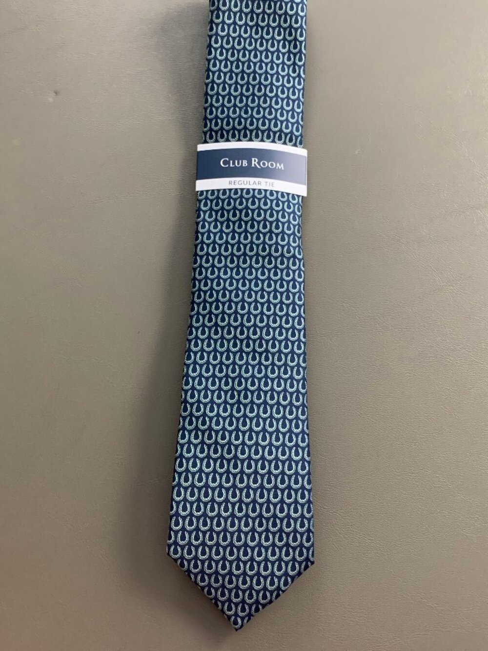 Club Room Men's 3'' 100% Polyester Neck Tie, Green Horseshoe Pattern, One Size